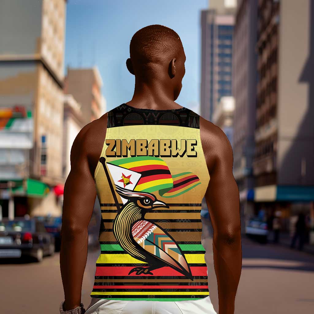 Pride Zimbabwe Men Tank Top Zimbabwean Bird, Tribal Patterns and Pan-African Colors TS04