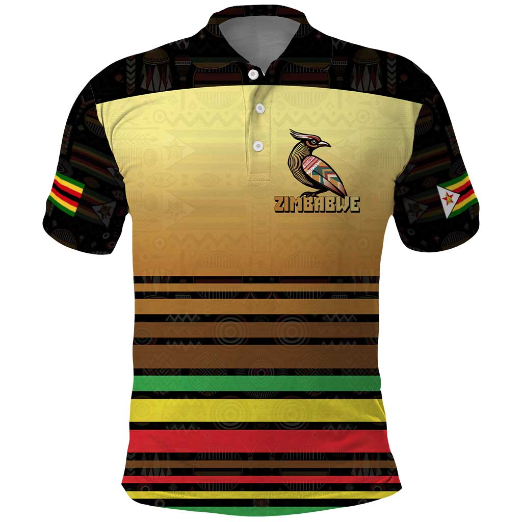 Zimbabwe Pride Polo Shirt Zimbabwean Bird, Tribal Patterns and Pan-African Colors TS04