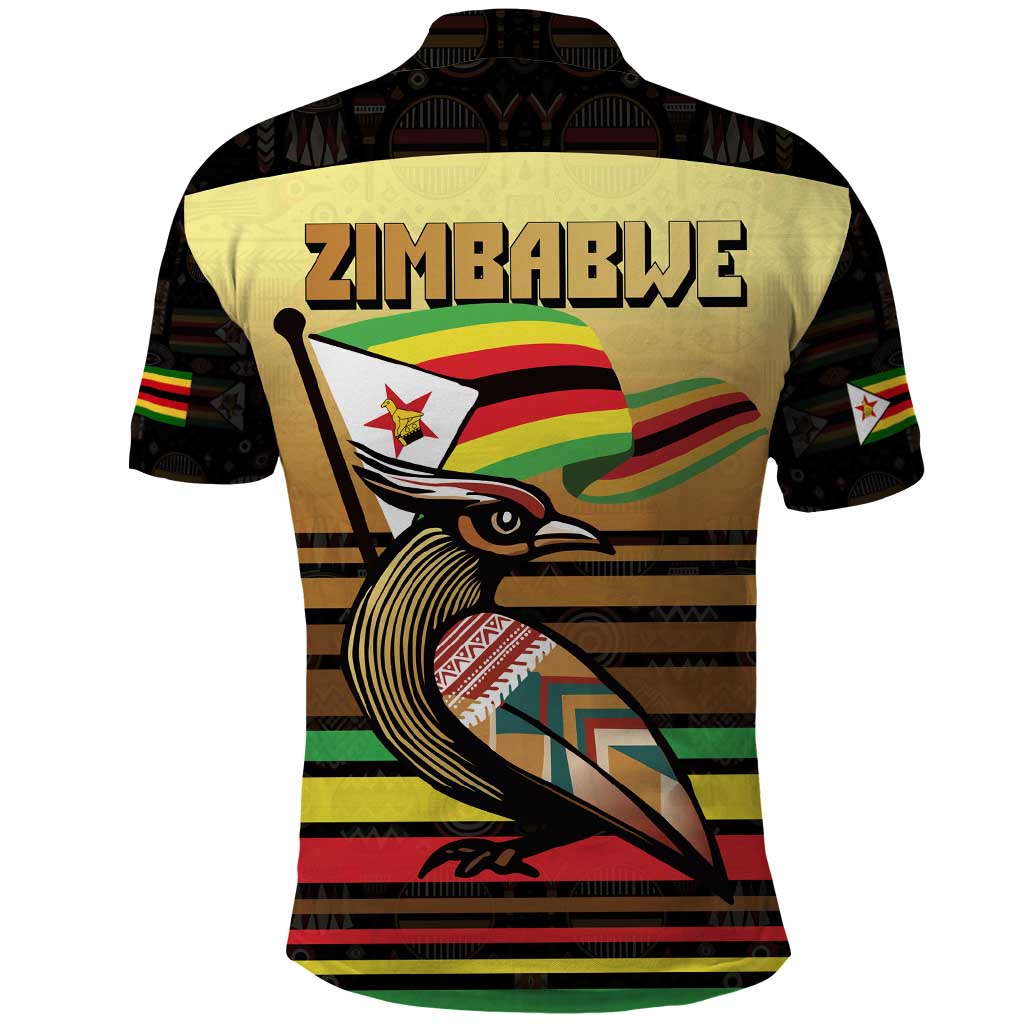 Zimbabwe Pride Polo Shirt Zimbabwean Bird, Tribal Patterns and Pan-African Colors TS04