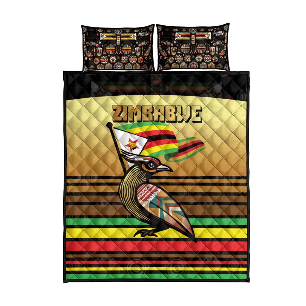 Pride Zimbabwe Quilt Bed Set Zimbabwean Bird, Tribal Patterns and Pan-African Colors TS04