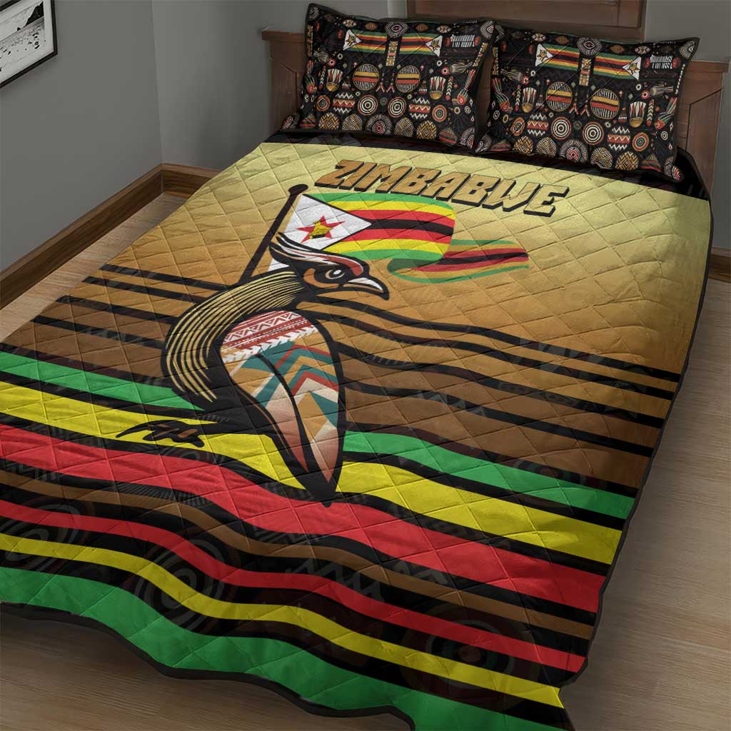 Pride Zimbabwe Quilt Bed Set Zimbabwean Bird, Tribal Patterns and Pan-African Colors TS04