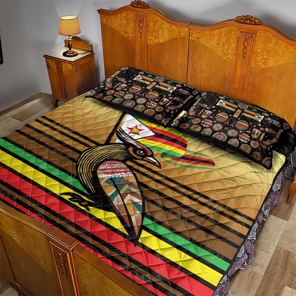 Pride Zimbabwe Quilt Bed Set Zimbabwean Bird, Tribal Patterns and Pan-African Colors TS04