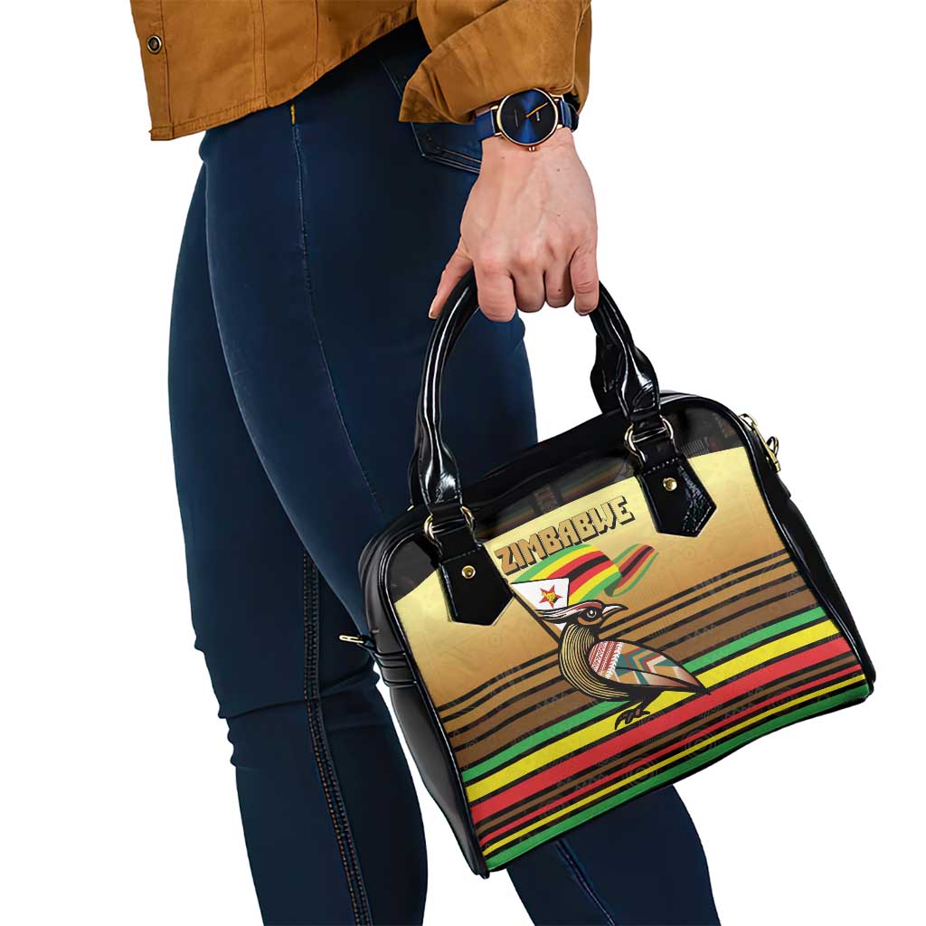 Zimbabwe Pride Shoulder Handbag Zimbabwean Bird, Tribal Patterns and Pan-African Colors TS04