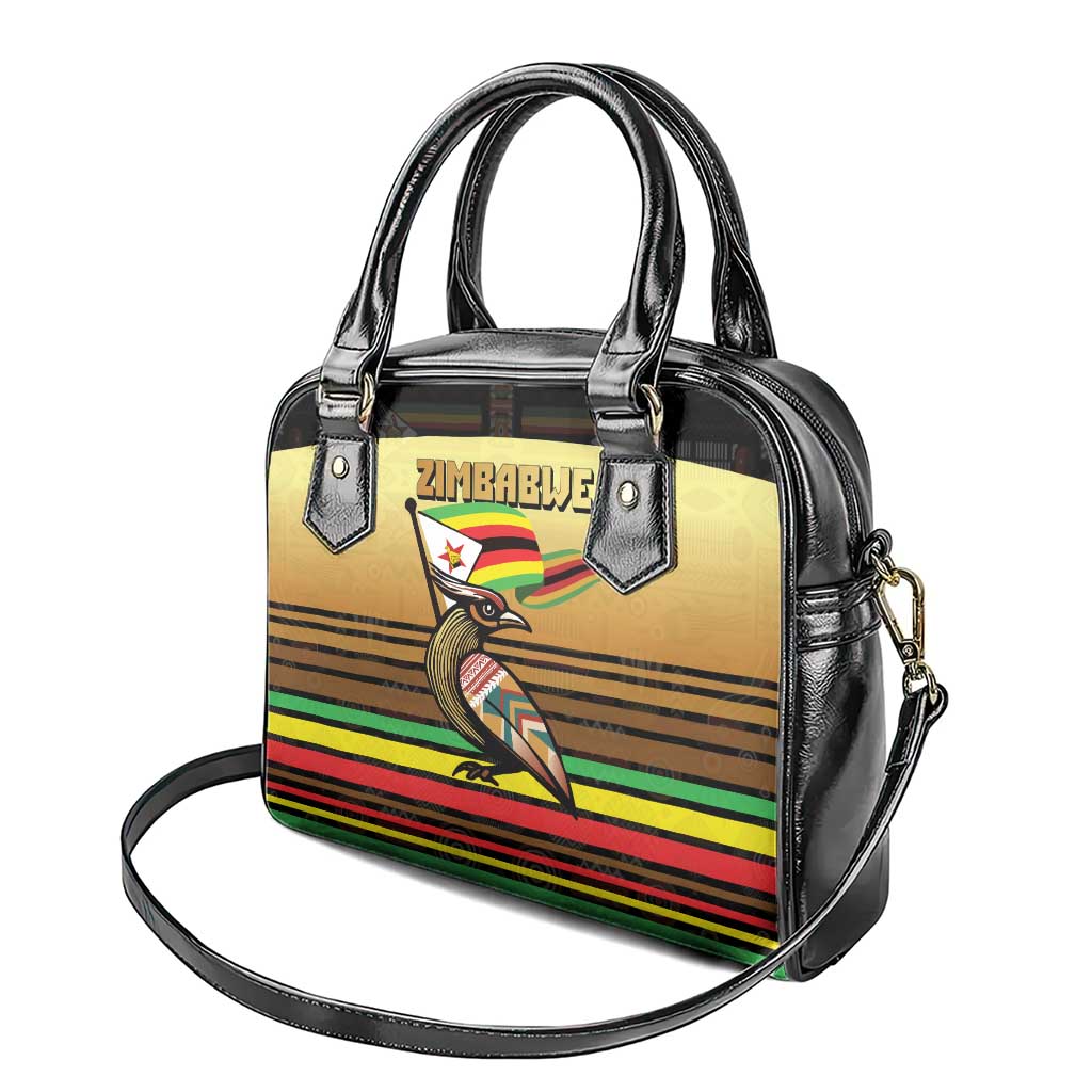 Zimbabwe Pride Shoulder Handbag Zimbabwean Bird, Tribal Patterns and Pan-African Colors TS04