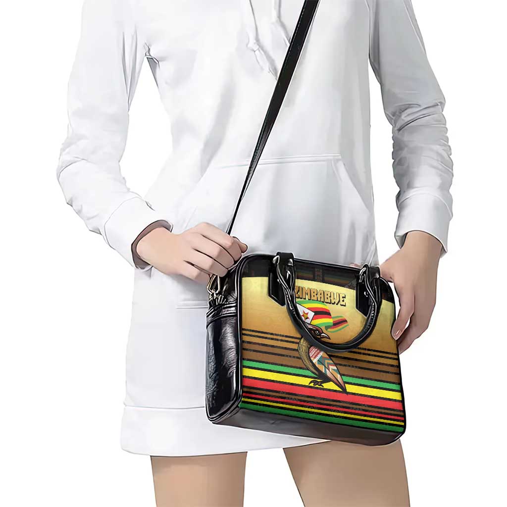 Zimbabwe Pride Shoulder Handbag Zimbabwean Bird, Tribal Patterns and Pan-African Colors TS04