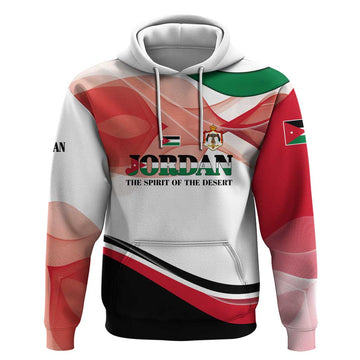 Jordan Emblem Hoodie with Flag Colors and Desert Spirit Quote TS04