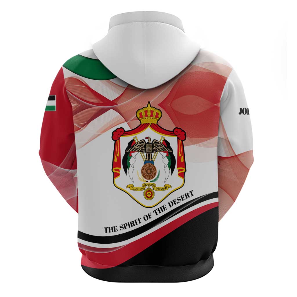 Jordan Emblem Hoodie with Flag Colors and Desert Spirit Quote TS04