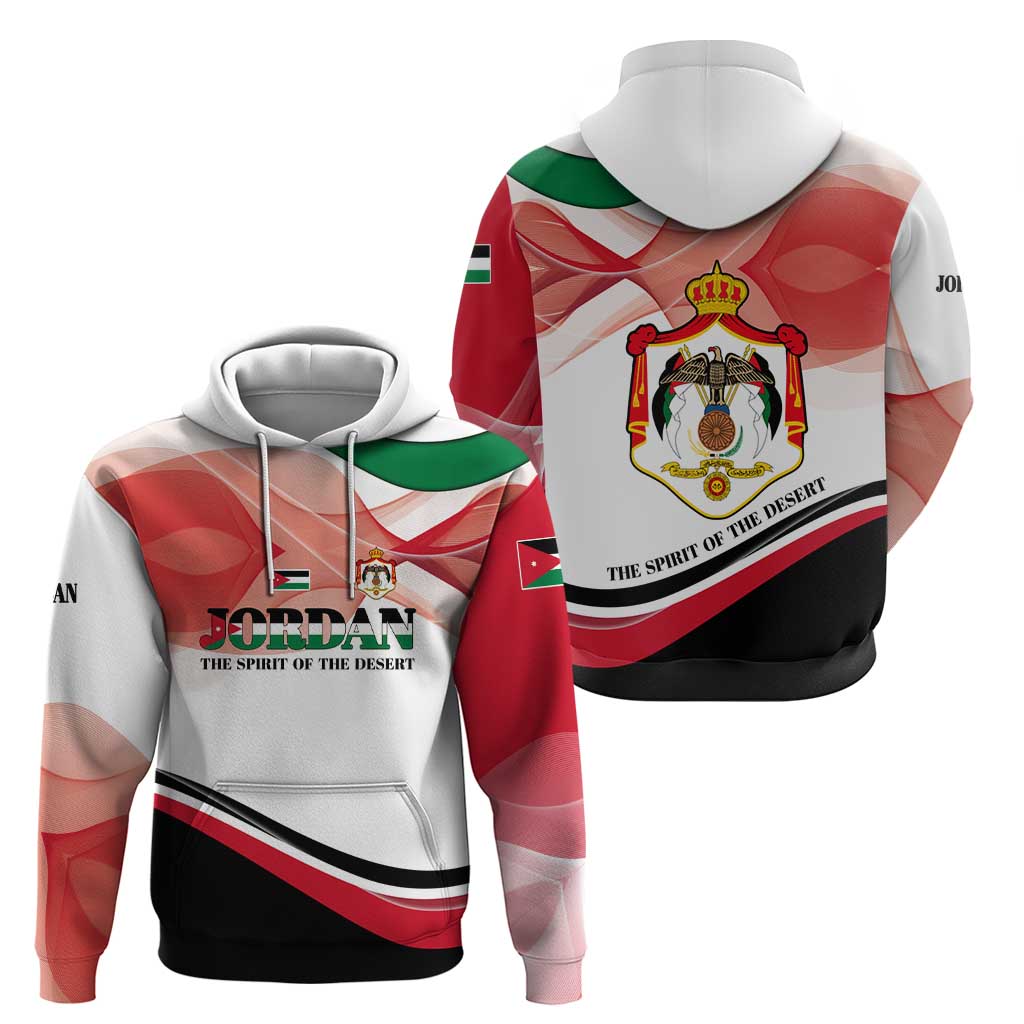 Jordan Emblem Hoodie with Flag Colors and Desert Spirit Quote TS04