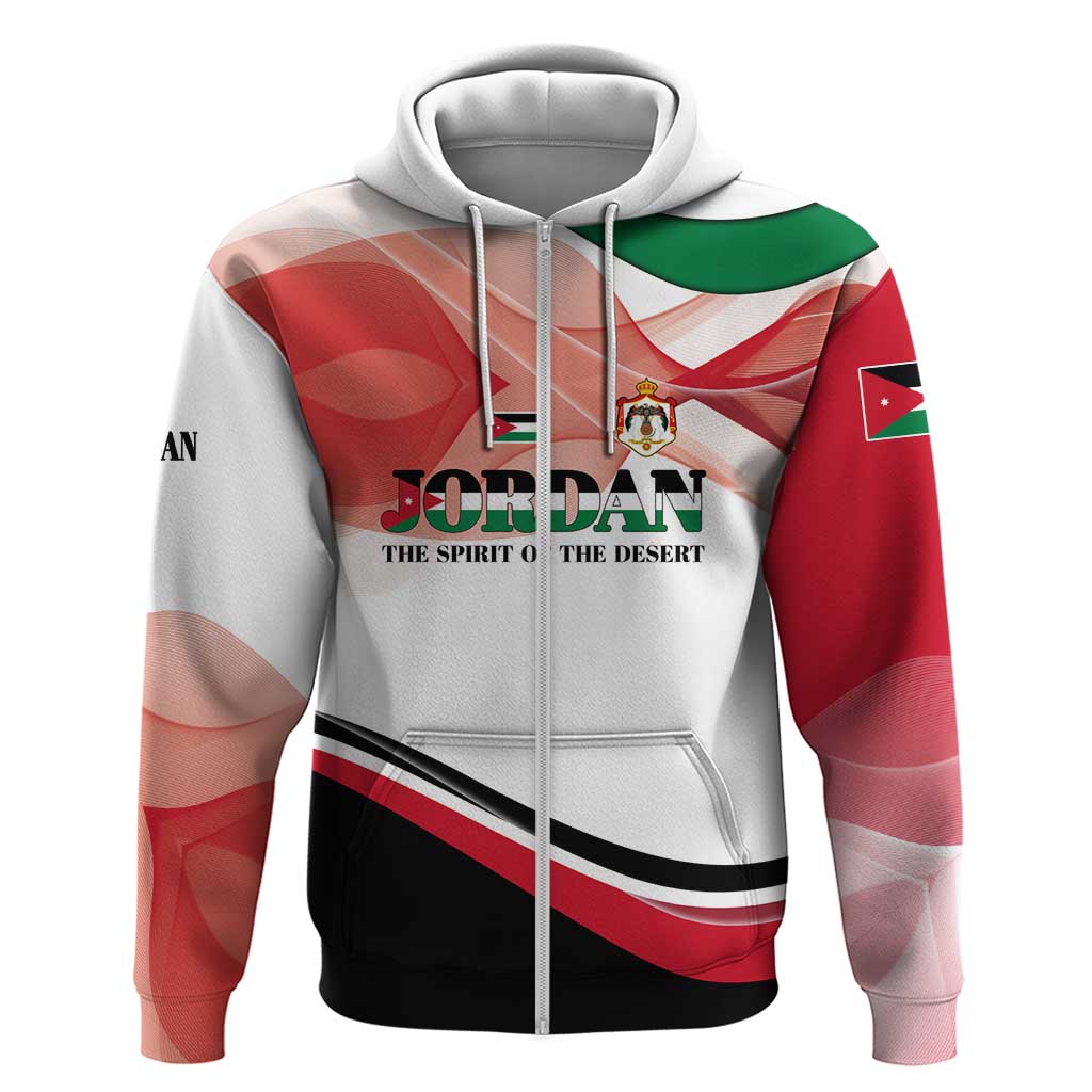 Jordan Emblem Hoodie with Flag Colors and Desert Spirit Quote TS04