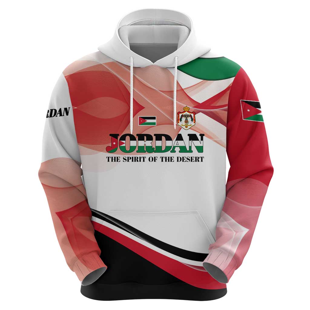 Jordan Emblem Hoodie with Flag Colors and Desert Spirit Quote TS04
