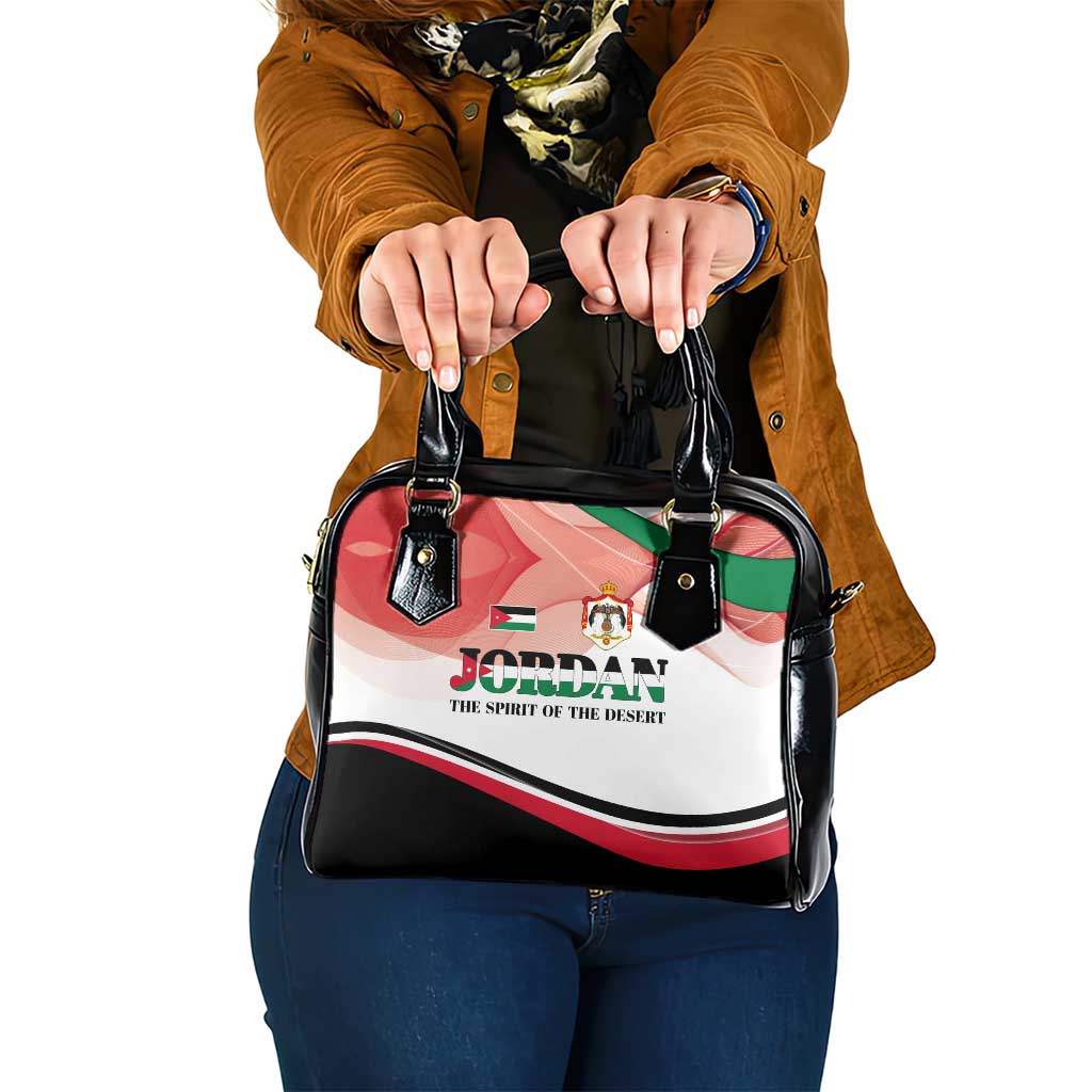 Jordan Emblem Shoulder Handbag with Flag Colors and Desert Spirit Quote TS04