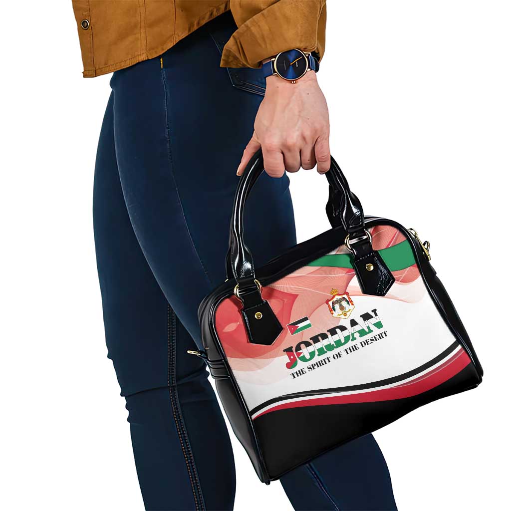 Jordan Emblem Shoulder Handbag with Flag Colors and Desert Spirit Quote TS04