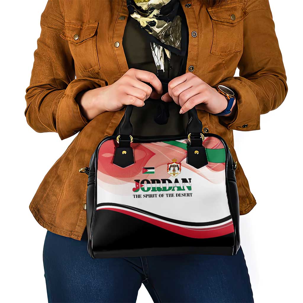 Jordan Emblem Shoulder Handbag with Flag Colors and Desert Spirit Quote TS04