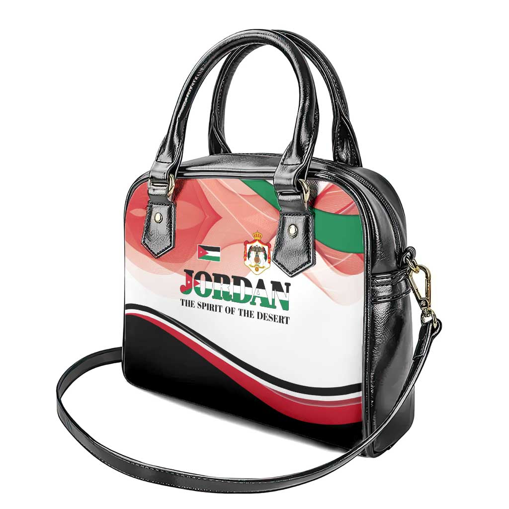 Jordan Emblem Shoulder Handbag with Flag Colors and Desert Spirit Quote TS04