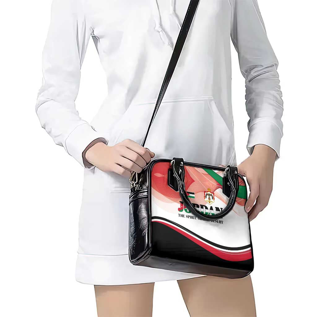 Jordan Emblem Shoulder Handbag with Flag Colors and Desert Spirit Quote TS04