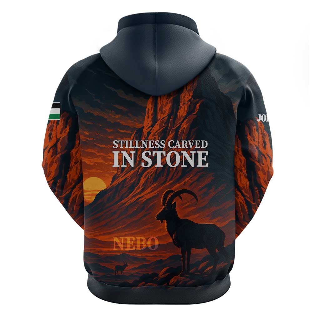 Jordan Nebo Mountain Hoodie with Ibex and Desert Rock Landscape TS04