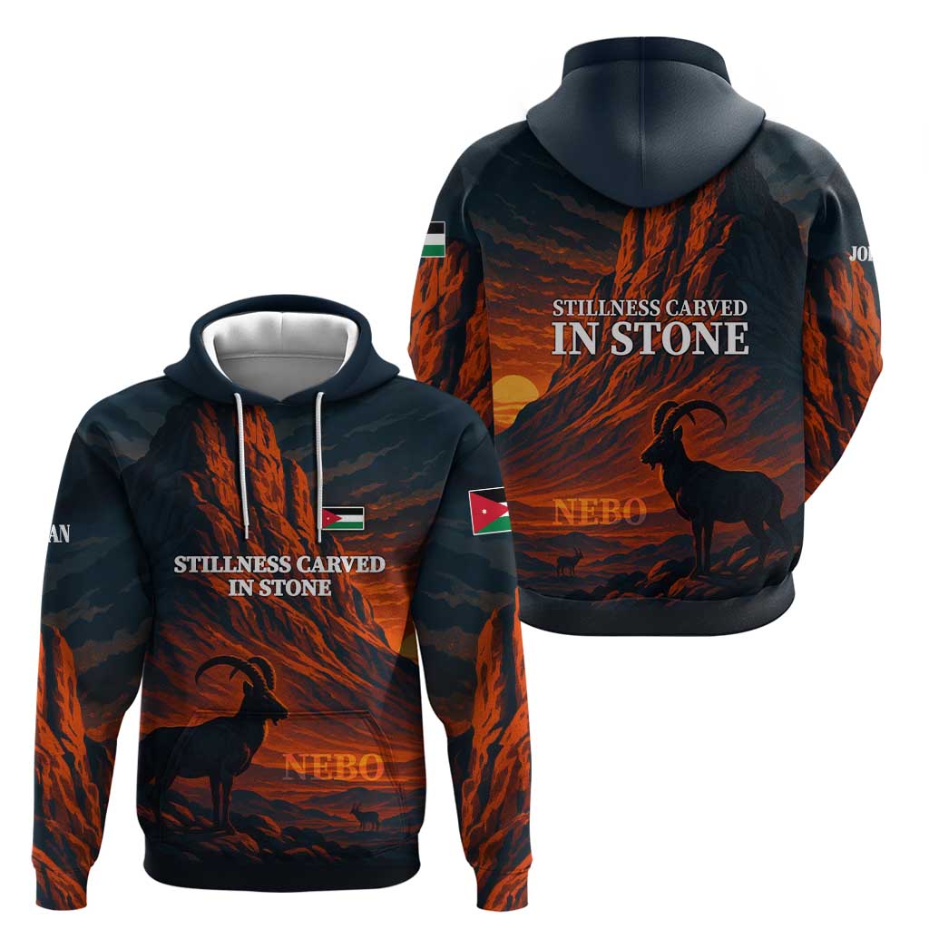 Jordan Nebo Mountain Hoodie with Ibex and Desert Rock Landscape TS04