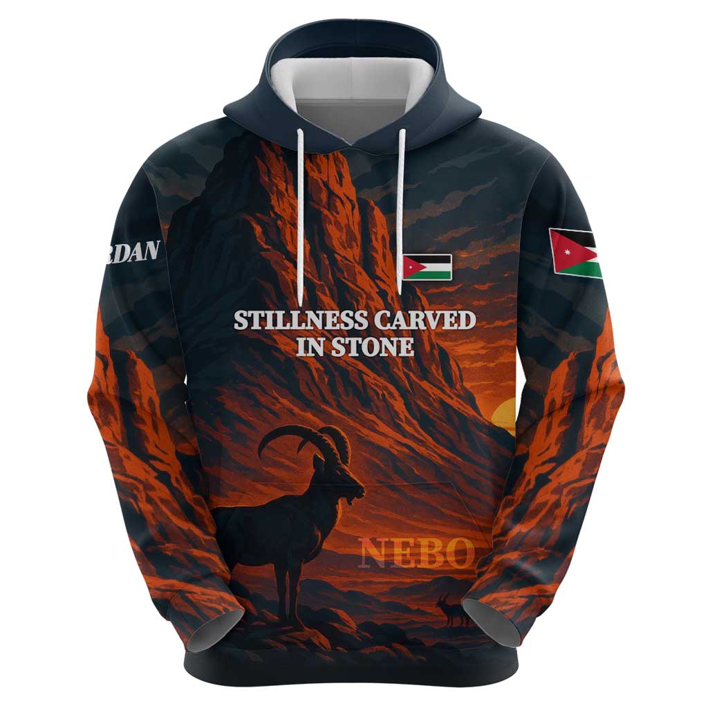 Jordan Nebo Mountain Hoodie with Ibex and Desert Rock Landscape TS04