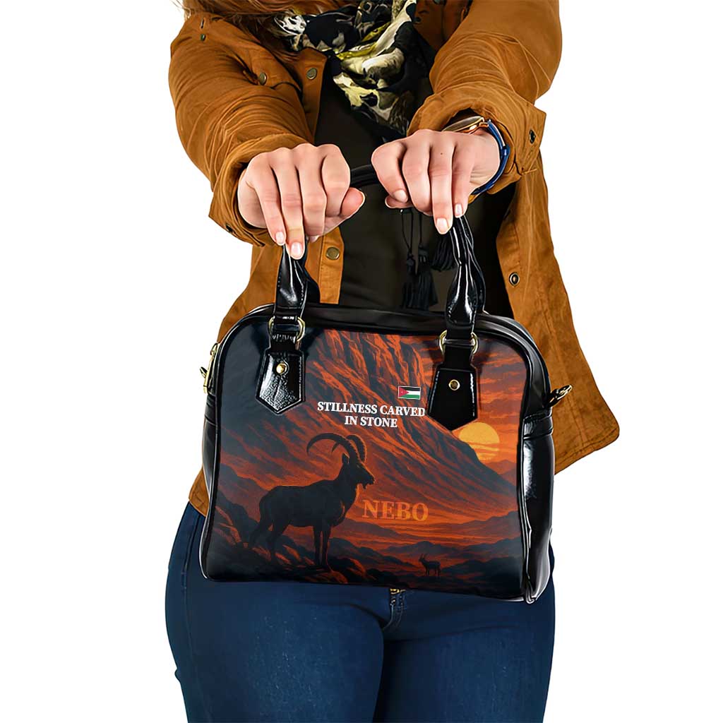 Jordan Nebo Mountain Shoulder Handbag with Ibex and Desert Rock Landscape TS04