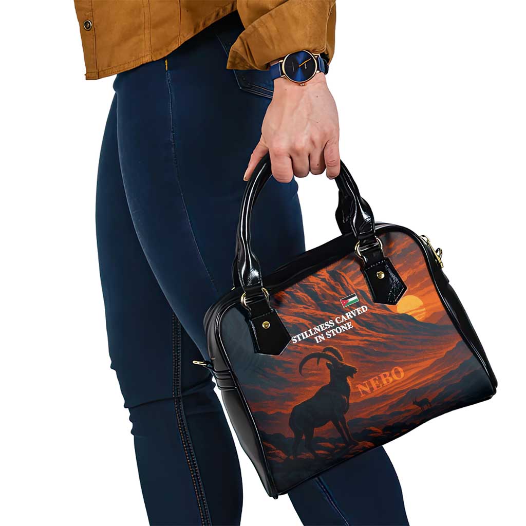 Jordan Nebo Mountain Shoulder Handbag with Ibex and Desert Rock Landscape TS04