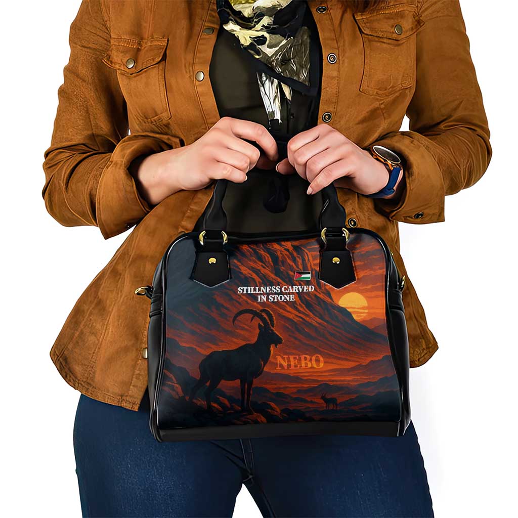 Jordan Nebo Mountain Shoulder Handbag with Ibex and Desert Rock Landscape TS04
