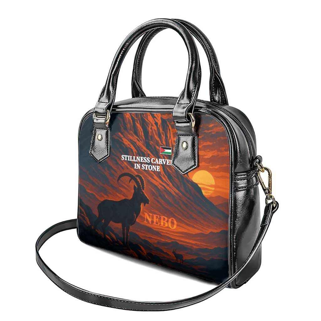 Jordan Nebo Mountain Shoulder Handbag with Ibex and Desert Rock Landscape TS04