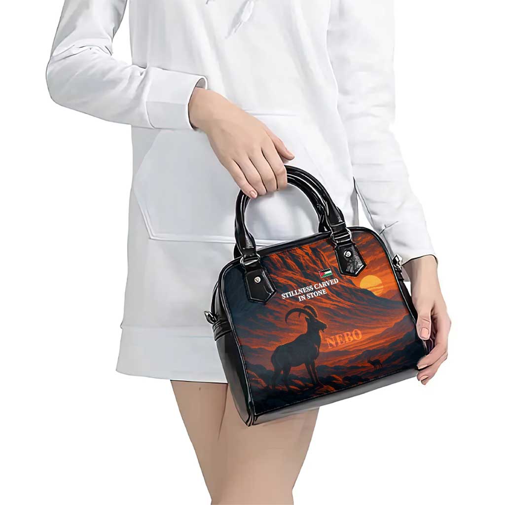 Jordan Nebo Mountain Shoulder Handbag with Ibex and Desert Rock Landscape TS04