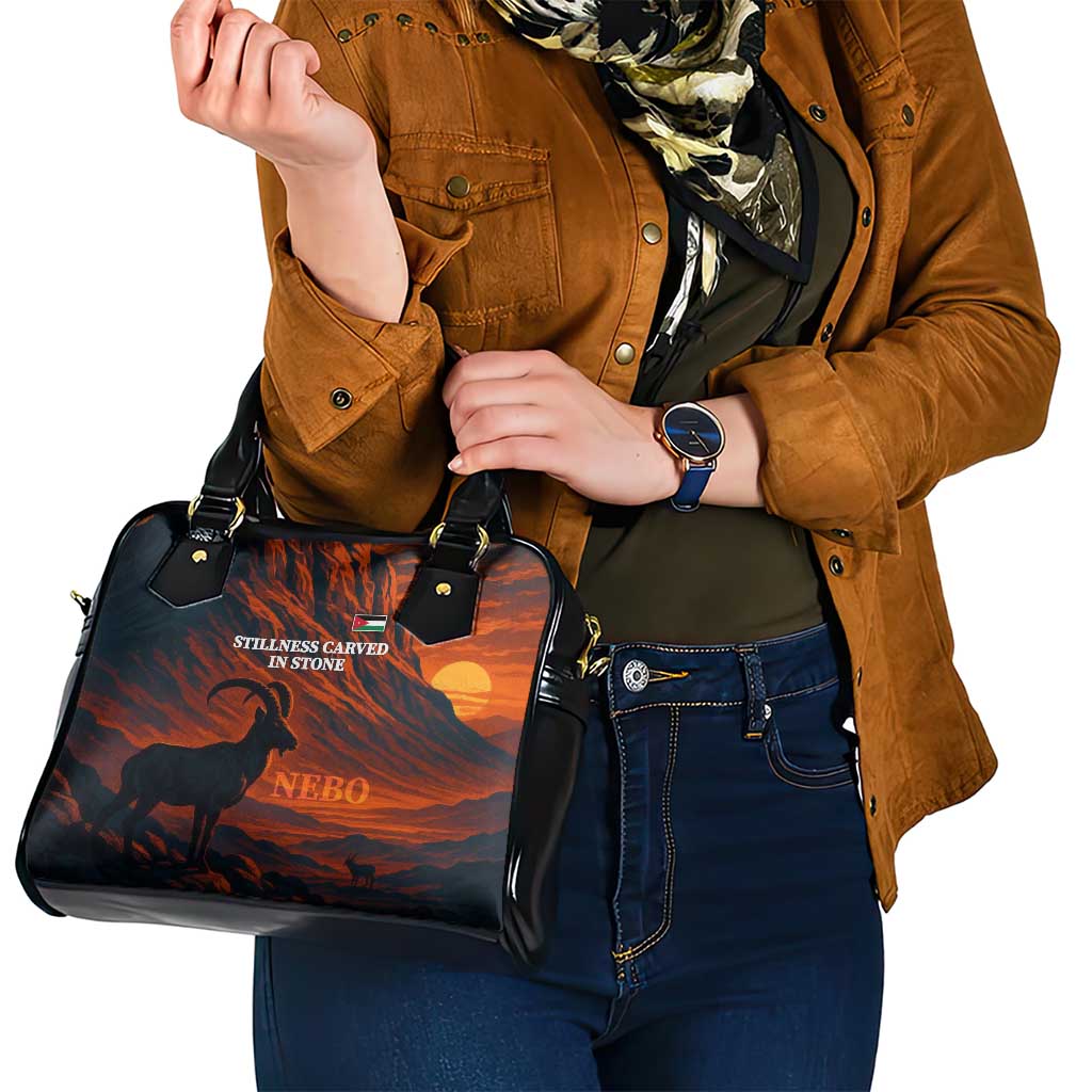 Jordan Nebo Mountain Shoulder Handbag with Ibex and Desert Rock Landscape TS04