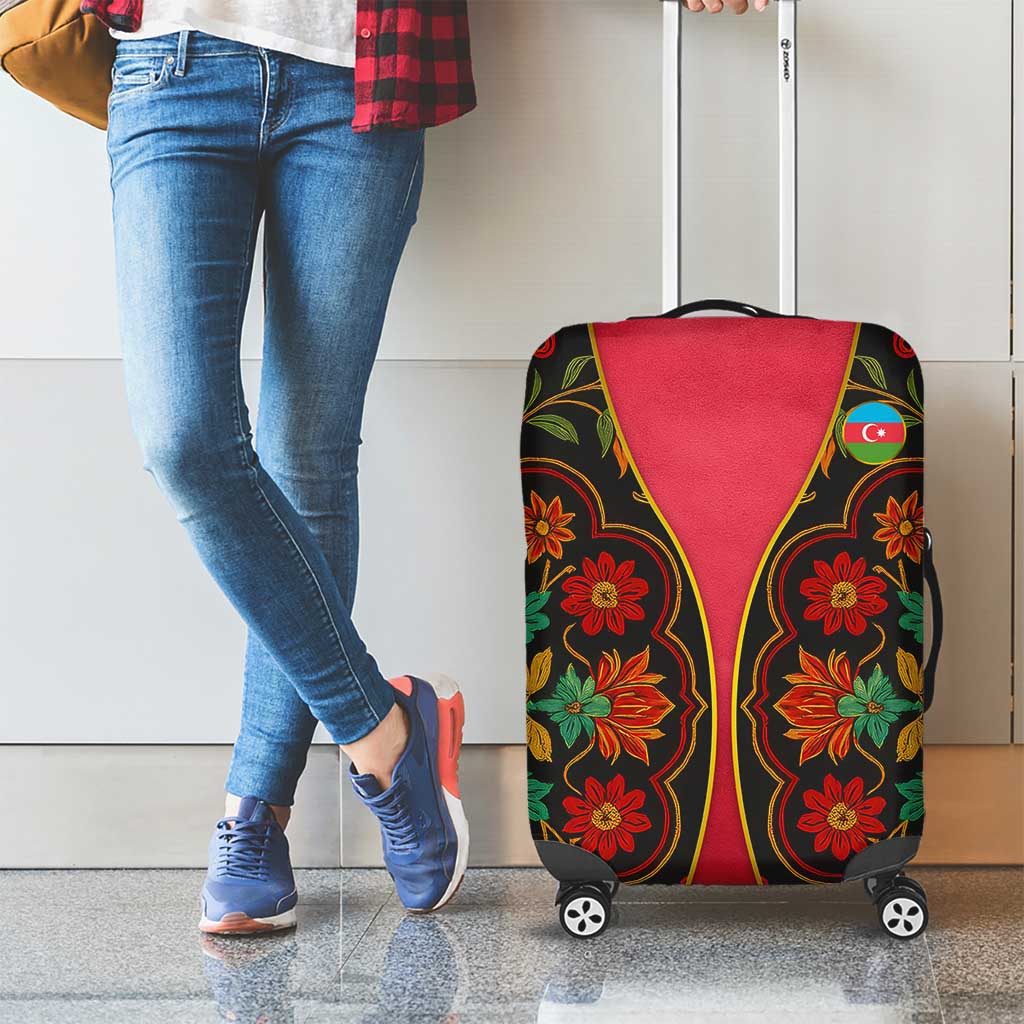 Azerbaijan Folk Floral Luggage Cover with Traditional Carpet-Inspired Pattern TS04