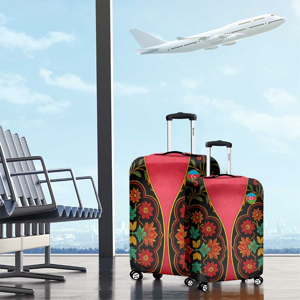 Azerbaijan Folk Floral Luggage Cover with Traditional Carpet-Inspired Pattern TS04