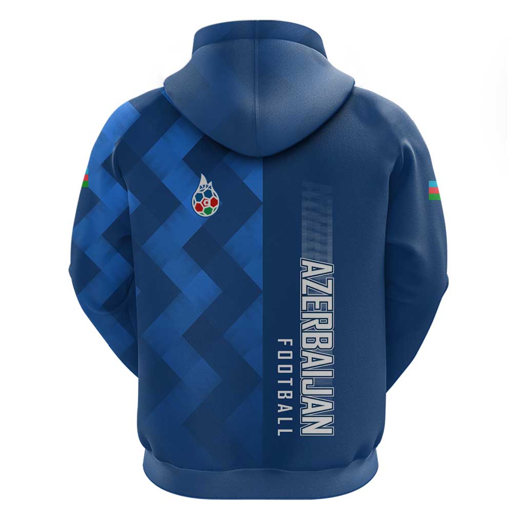Azerbaijan Football Hoodie with AFFA Emblem in Blue Geometric Design TS04