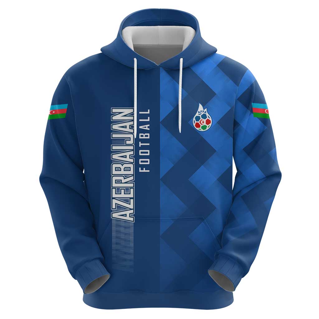 Azerbaijan Football Hoodie with AFFA Emblem in Blue Geometric Design TS04