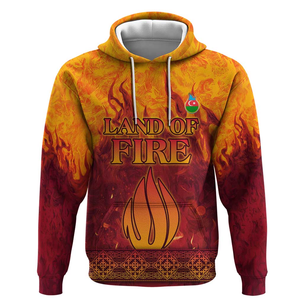 Azerbaijan Land of Fire Hoodie with Flame Towers and Baku Design TS04