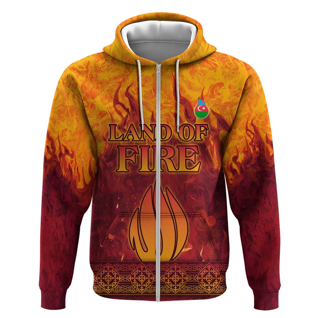 Azerbaijan Land of Fire Hoodie with Flame Towers and Baku Design TS04