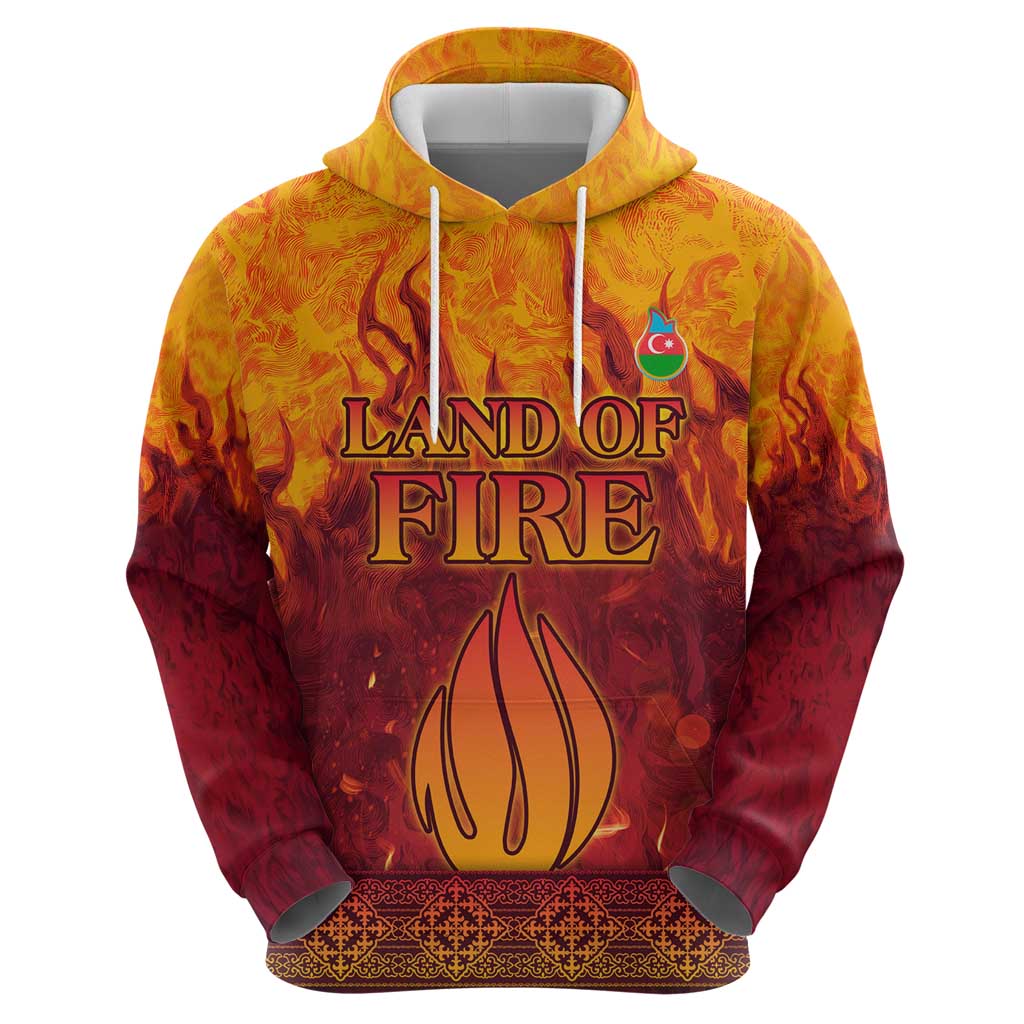 Azerbaijan Land of Fire Hoodie with Flame Towers and Baku Design TS04