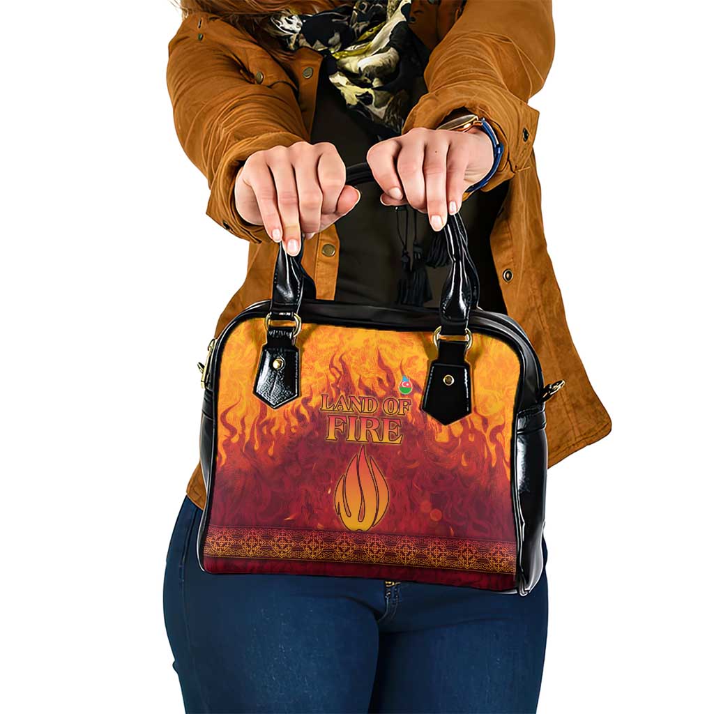 Azerbaijan Land of Fire Shoulder Handbag with Flame Towers and Baku Design TS04