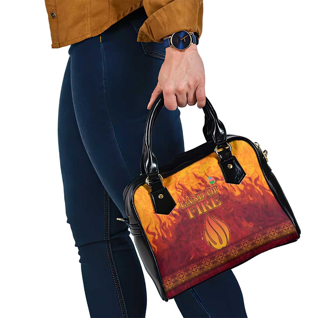 Azerbaijan Land of Fire Shoulder Handbag with Flame Towers and Baku Design TS04