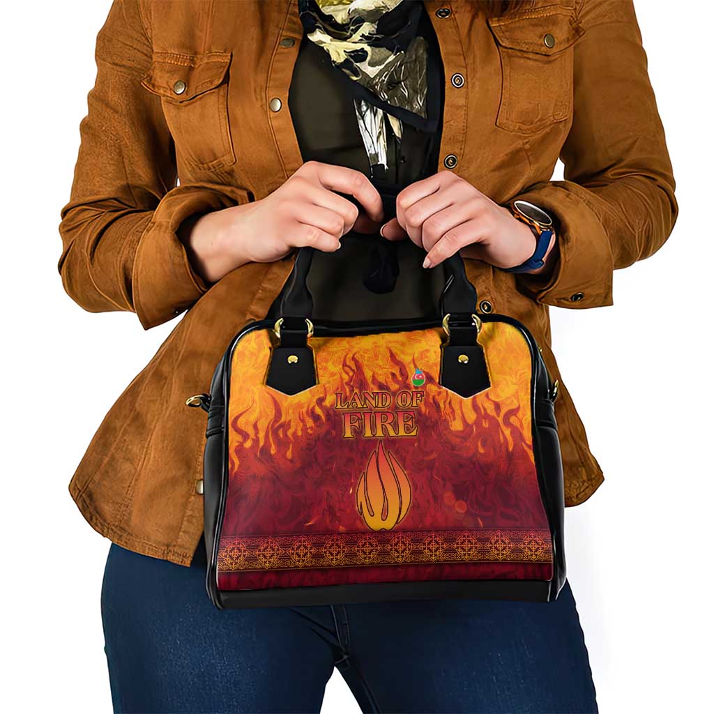 Azerbaijan Land of Fire Shoulder Handbag with Flame Towers and Baku Design TS04
