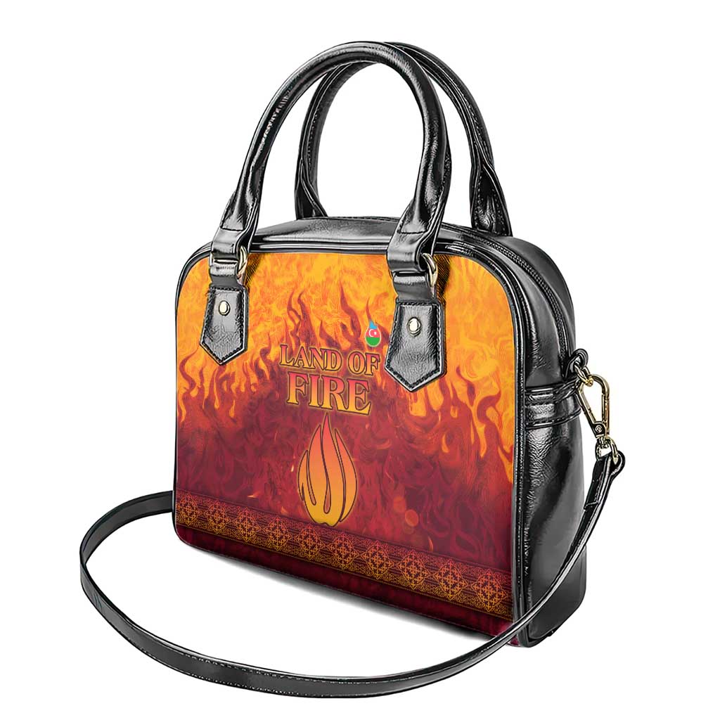 Azerbaijan Land of Fire Shoulder Handbag with Flame Towers and Baku Design TS04