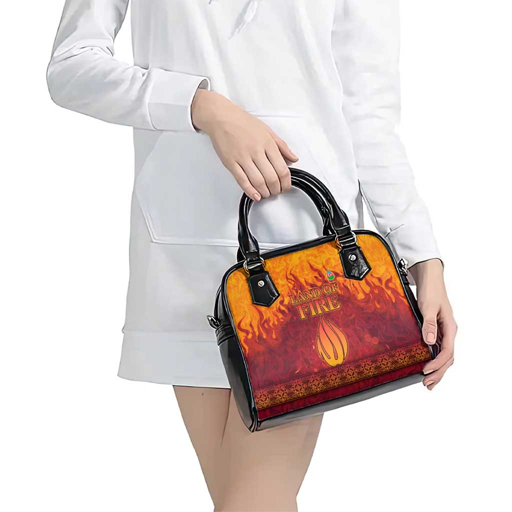 Azerbaijan Land of Fire Shoulder Handbag with Flame Towers and Baku Design TS04