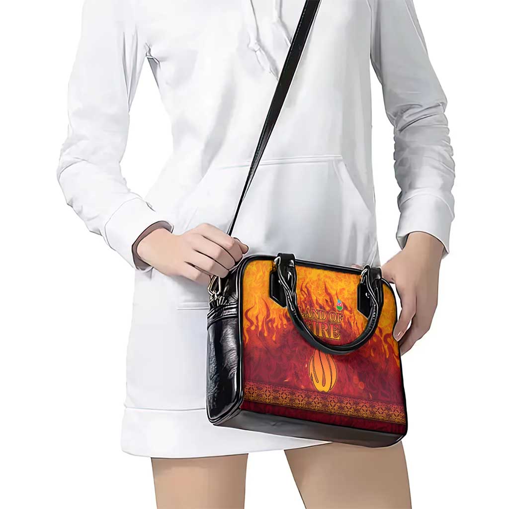 Azerbaijan Land of Fire Shoulder Handbag with Flame Towers and Baku Design TS04