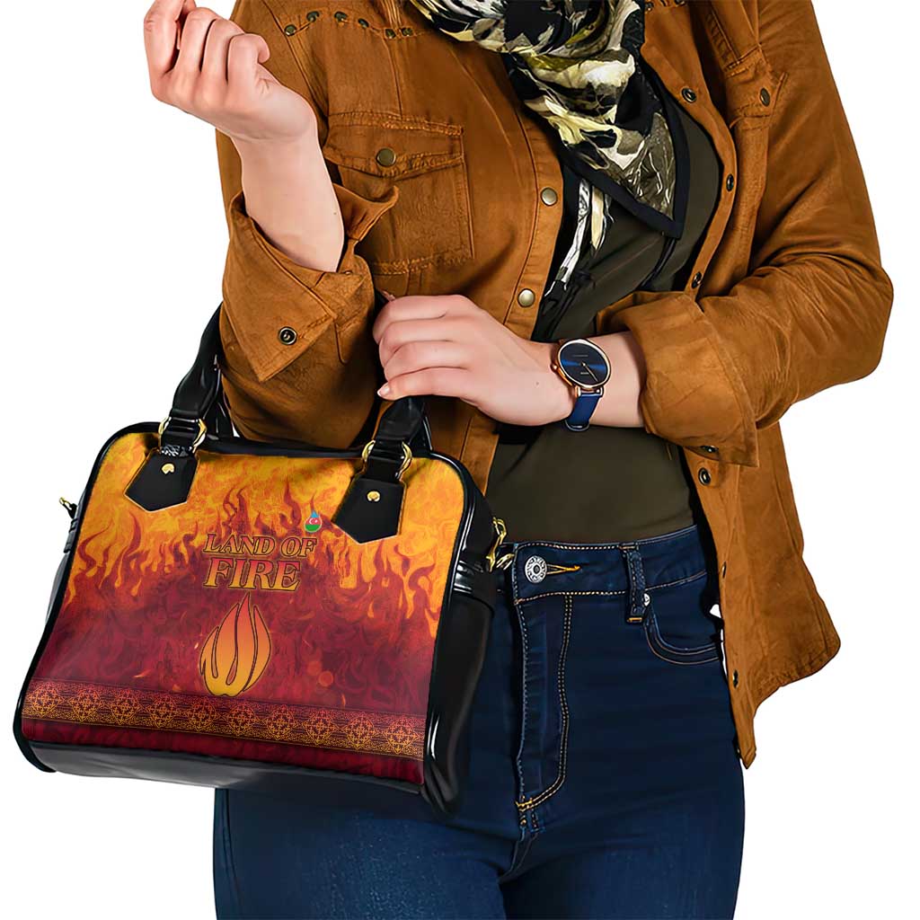 Azerbaijan Land of Fire Shoulder Handbag with Flame Towers and Baku Design TS04