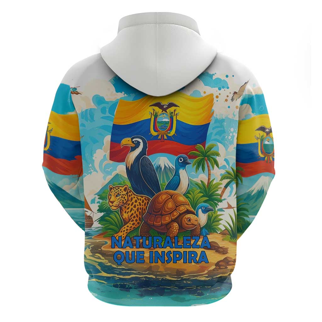 Ecuador Hoodie with Wildlife and Flag Landscape Design TS04