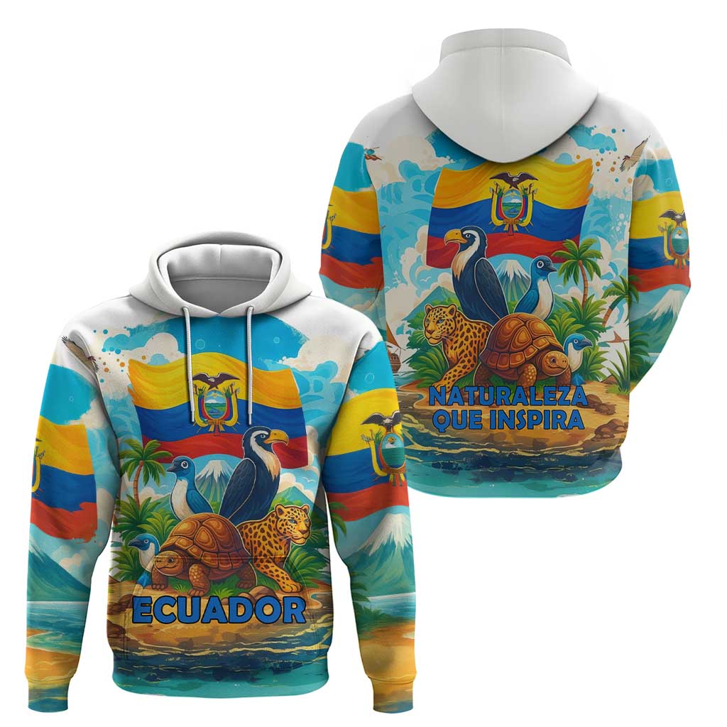 Ecuador Hoodie with Wildlife and Flag Landscape Design TS04