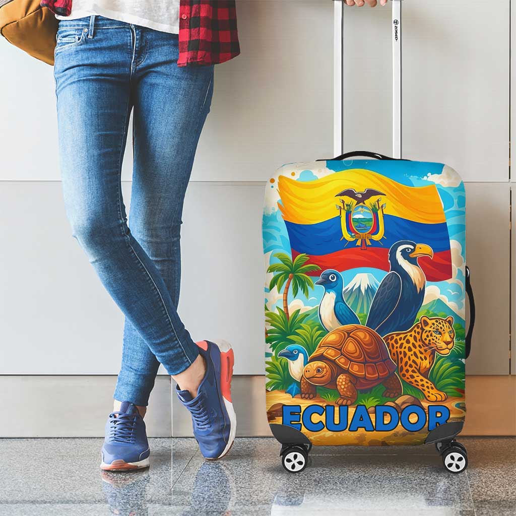 Ecuador Luggage Cover with Wildlife and Flag Landscape Design TS04