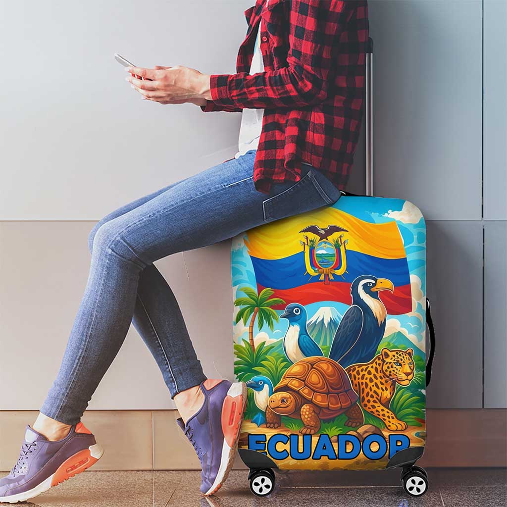 Ecuador Luggage Cover with Wildlife and Flag Landscape Design TS04