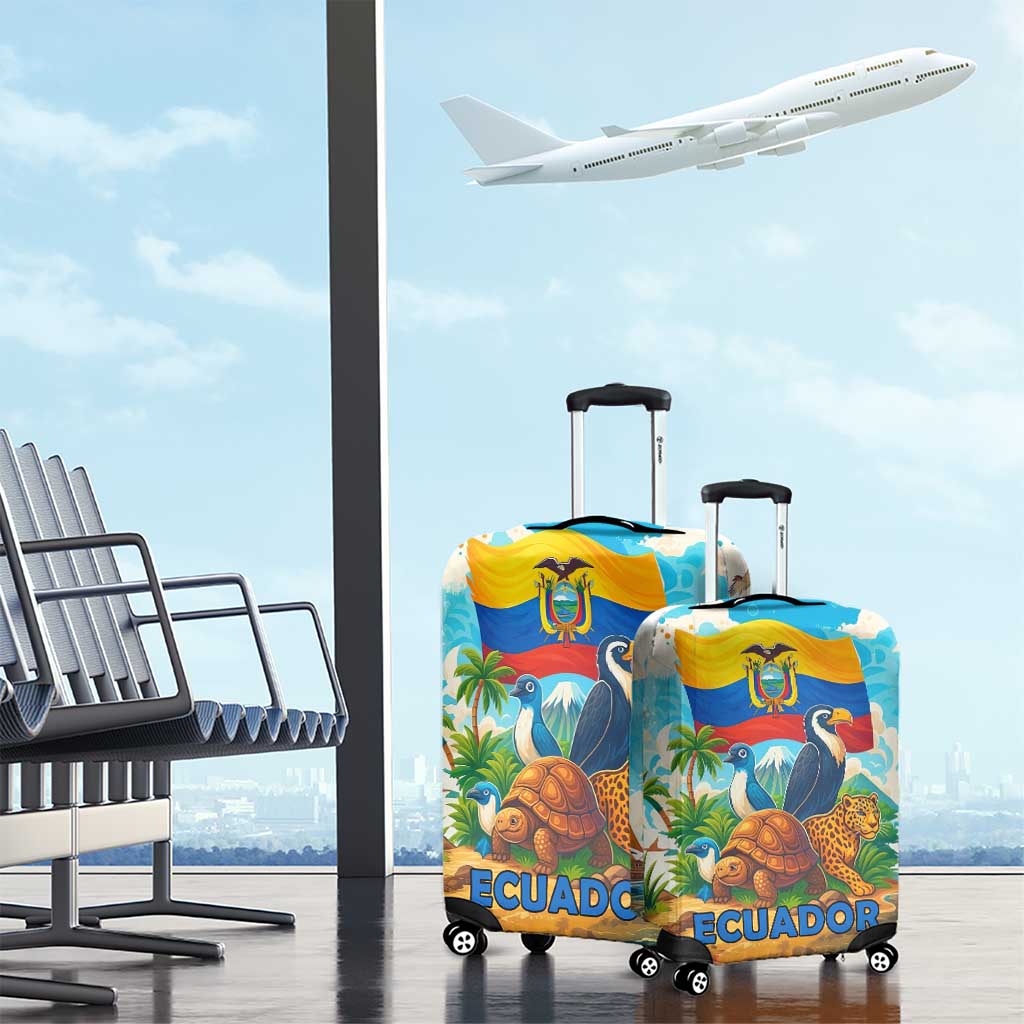 Ecuador Luggage Cover with Wildlife and Flag Landscape Design TS04