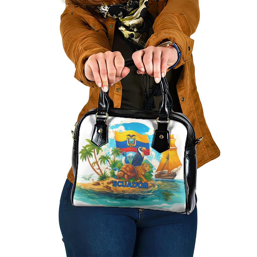 Ecuador Shoulder Handbag with Wildlife and Flag Landscape Design TS04