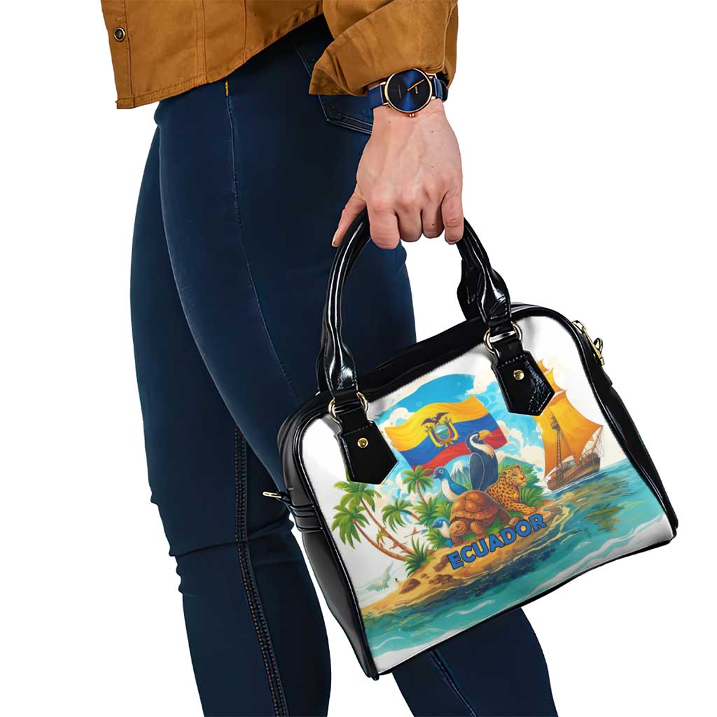 Ecuador Shoulder Handbag with Wildlife and Flag Landscape Design TS04