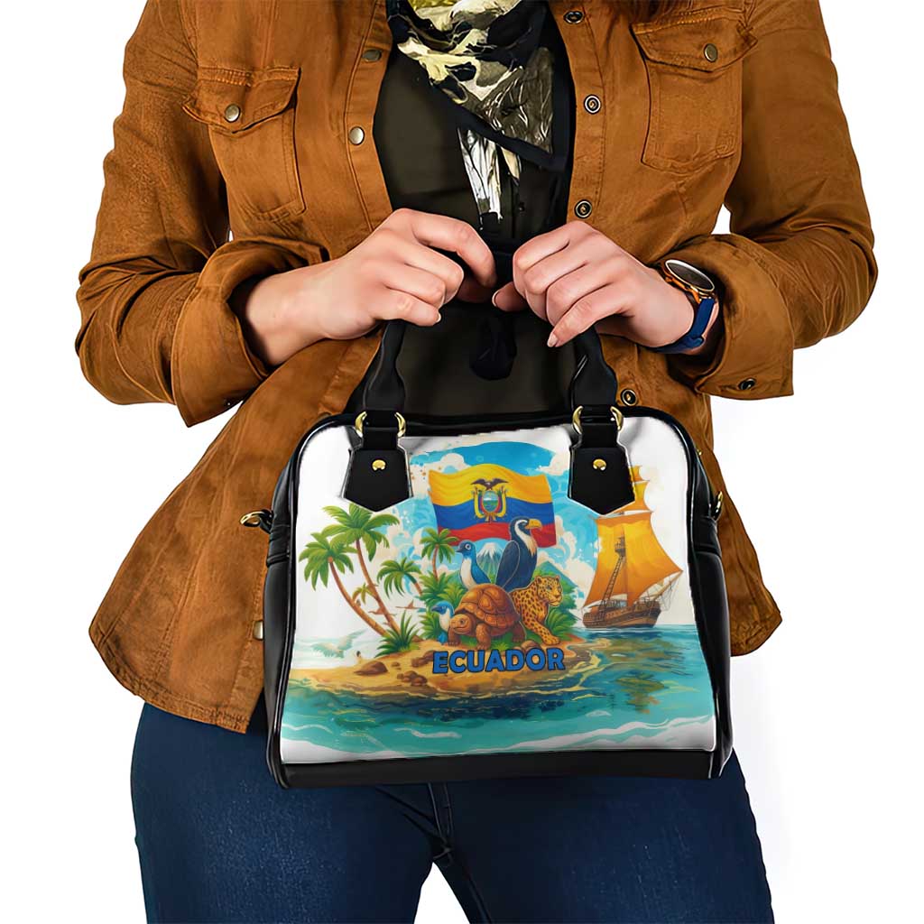 Ecuador Shoulder Handbag with Wildlife and Flag Landscape Design TS04